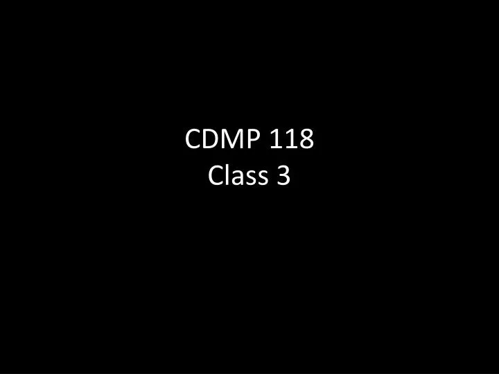 cdmp 118 class 3