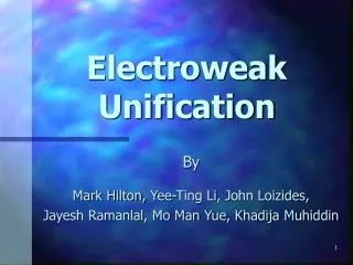 Electroweak Unification