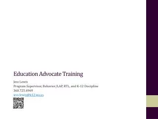Education Advocate Training