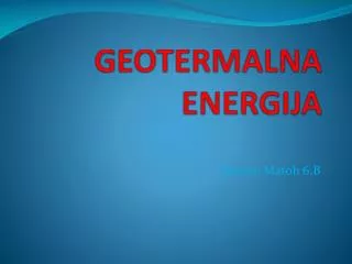 GEOTERMALNA ENERGIJA