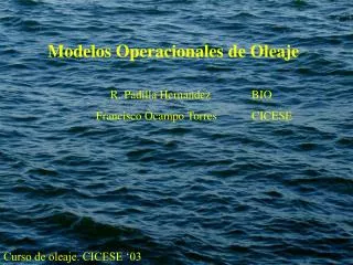 Modelos Operacionales de Oleaje