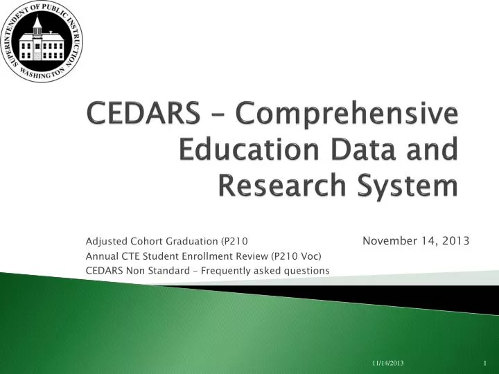 cedars comprehensive education data and research system
