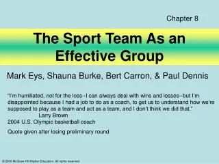 The Sport Team As an Effective Group
