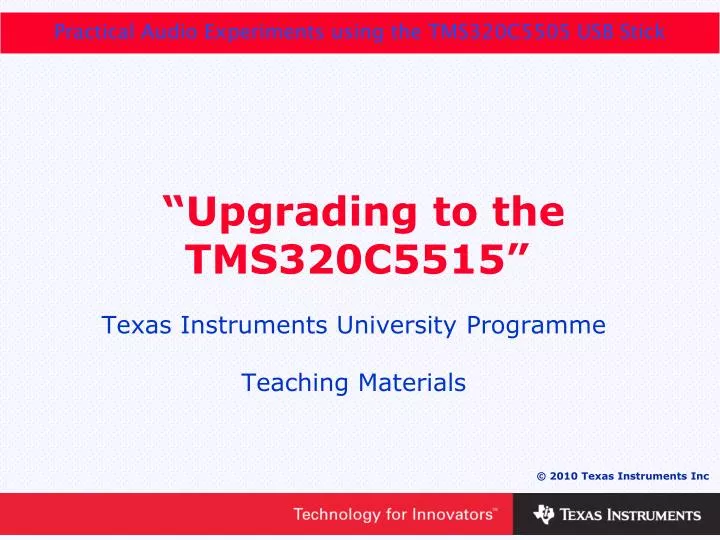 upgrading to the tms320c5515