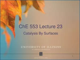ChE 553 Lecture 23