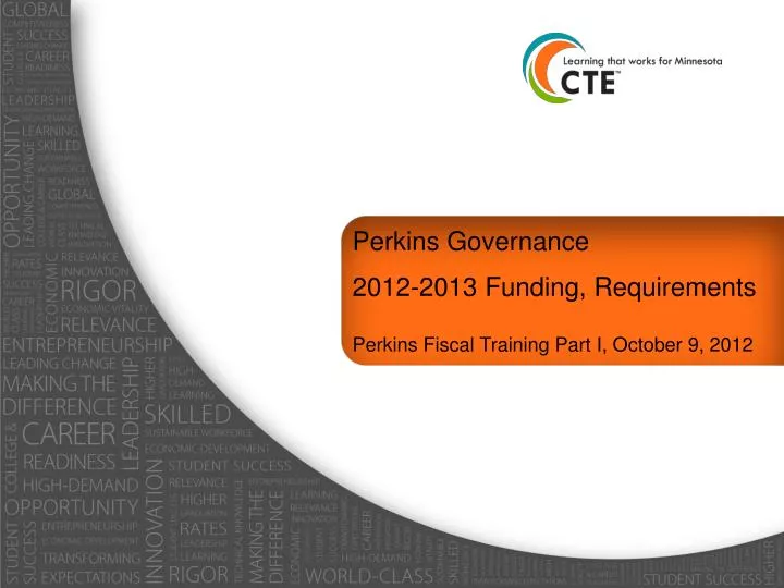 perkins governance 2012 2013 funding requirements