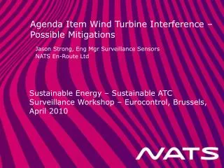 Agenda Item Wind Turbine Interference – Possible Mitigations