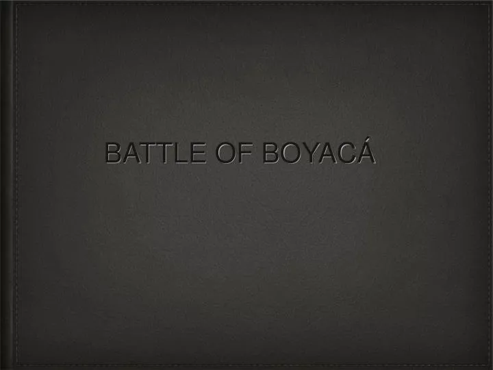 battle of boyac