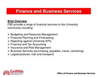Finance and Business Services