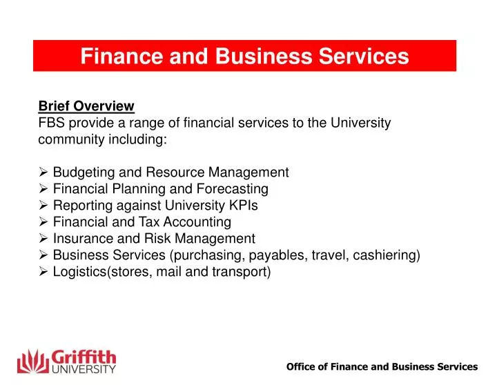 finance and business services