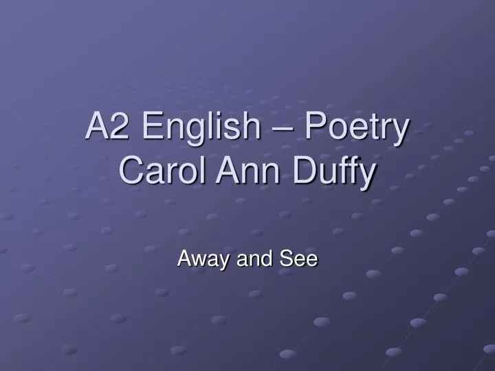 a2 english poetry carol ann duffy