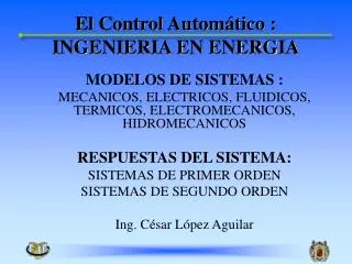El Control Automático : INGENIERIA EN ENERGIA