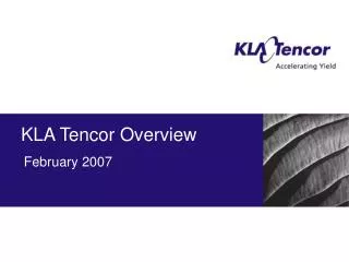 KLA Tencor Overview