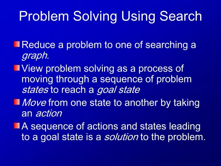 problem solving using search