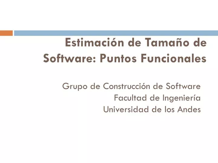 estimaci n de tama o de software puntos funcionales