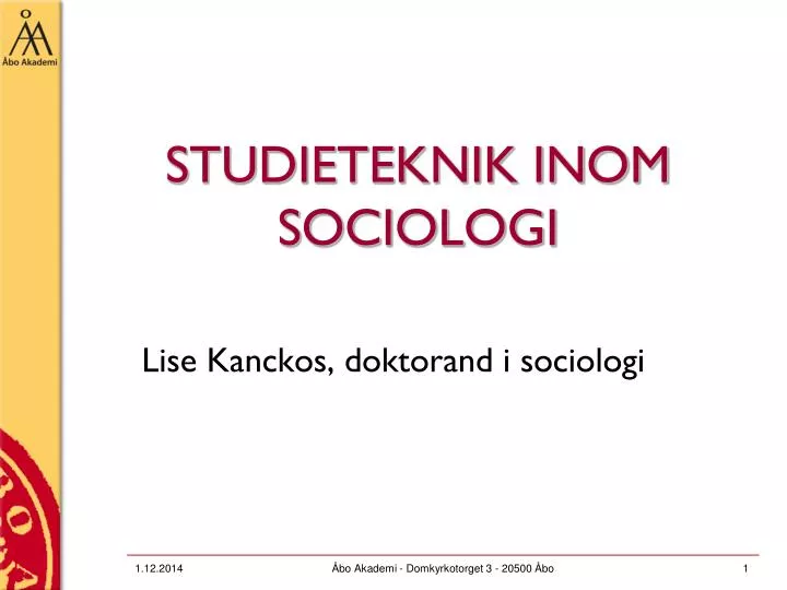 studieteknik inom sociologi