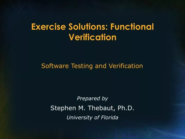 exercise solutions functional verification