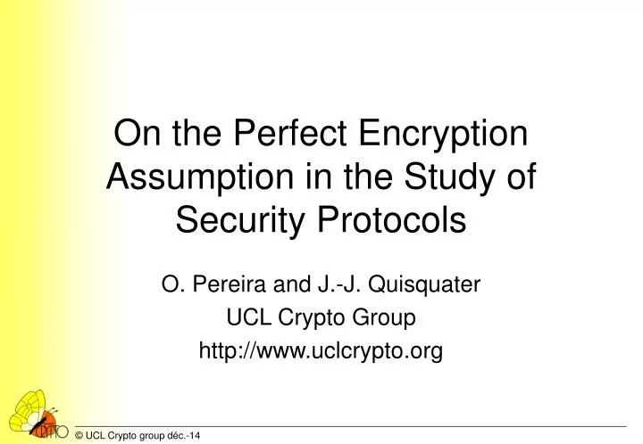 on the perfect encryption assumption in the study of security protocols
