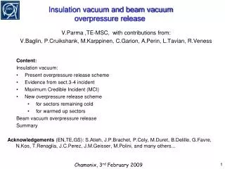 Insulation vacuum and beam vacuum overpressure release