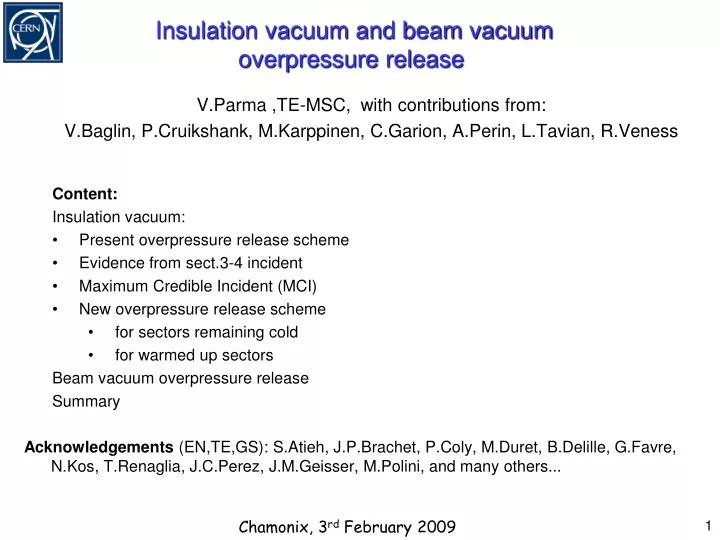 insulation vacuum and beam vacuum overpressure release