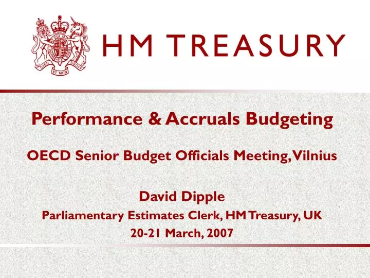 performance accruals budgeting oecd senior budget officials meeting vilnius