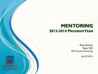 MENTORING 2013-2014 Program Year