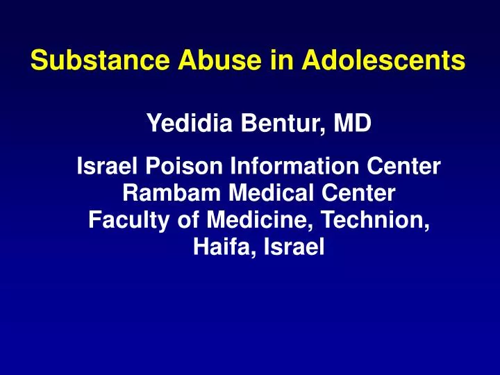 substance abuse in adolescents