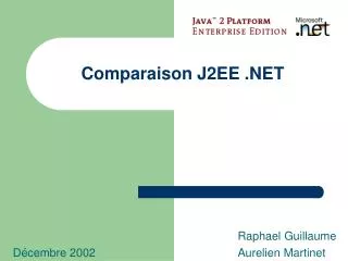 Comparaison J2EE .NET