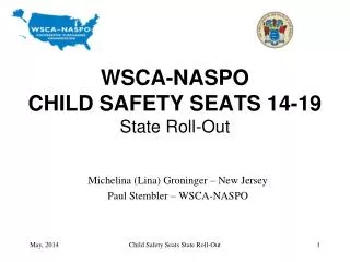 WSCA-NASPO CHILD SAFETY SEATS 14-19 State Roll-Out