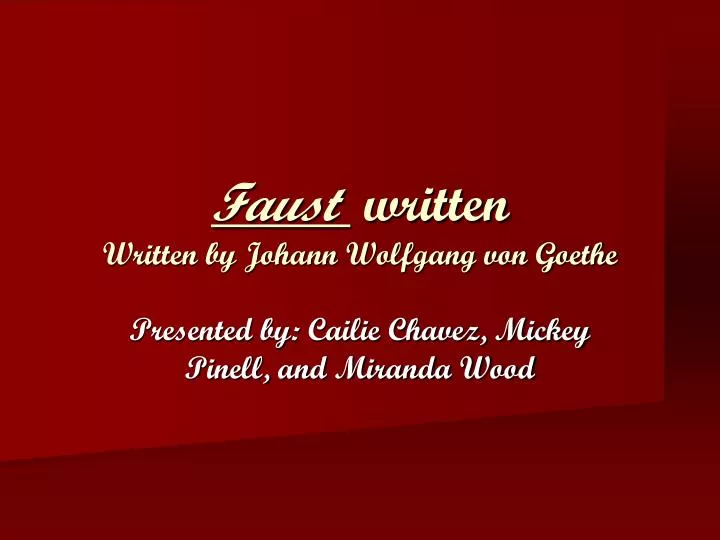 faust written written by johann wolfgang von goethe