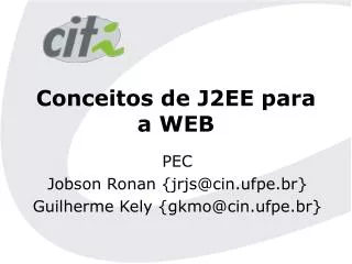 Conceitos de J2EE para a WEB