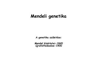 Mendeli genetika