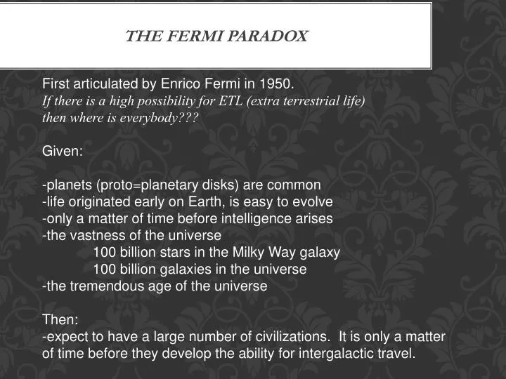 the fermi paradox