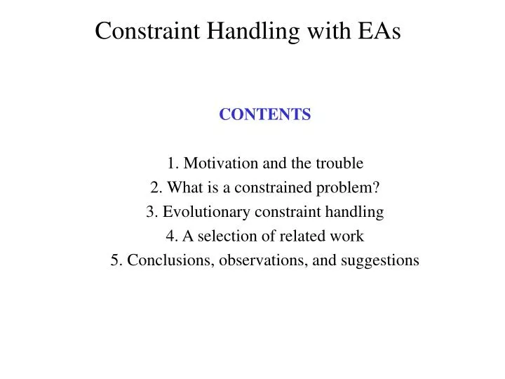 constraint handling with eas