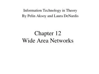 Chapter 12 Wide Area Networks