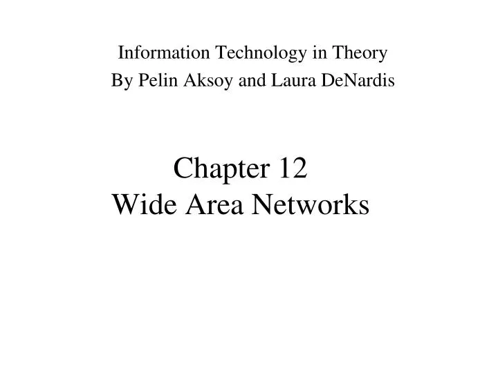 chapter 12 wide area networks