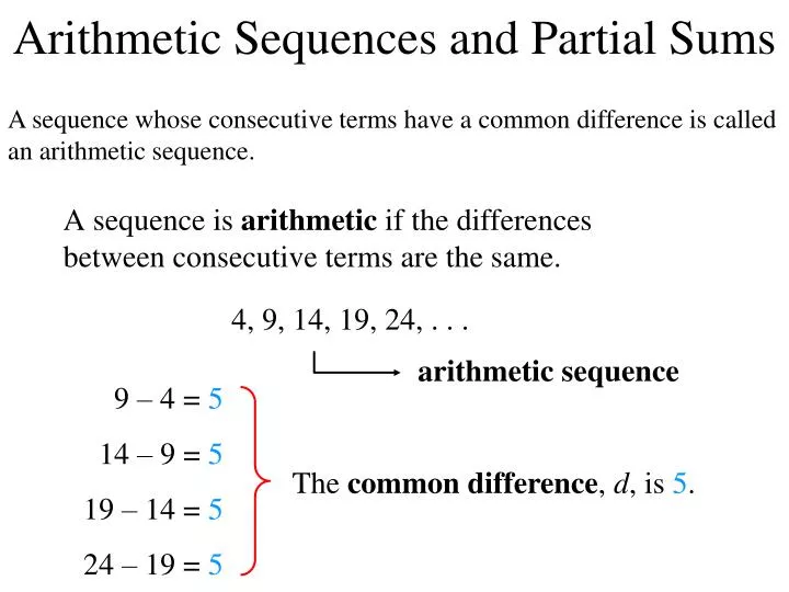 arithmetic sequences and partial sums