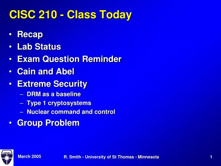 cisc 210 class today