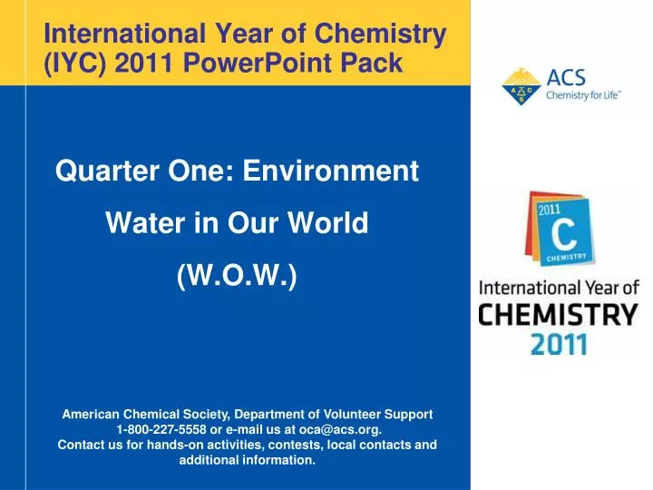 international year of chemistry iyc 2011 powerpoint pack