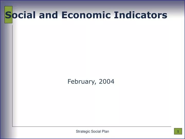 social and economic indicators