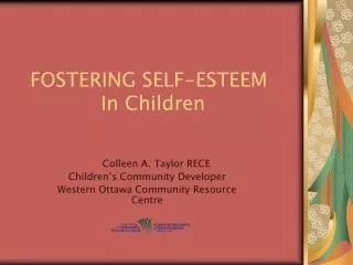 FOSTERING SELF-ESTEEM In Children
