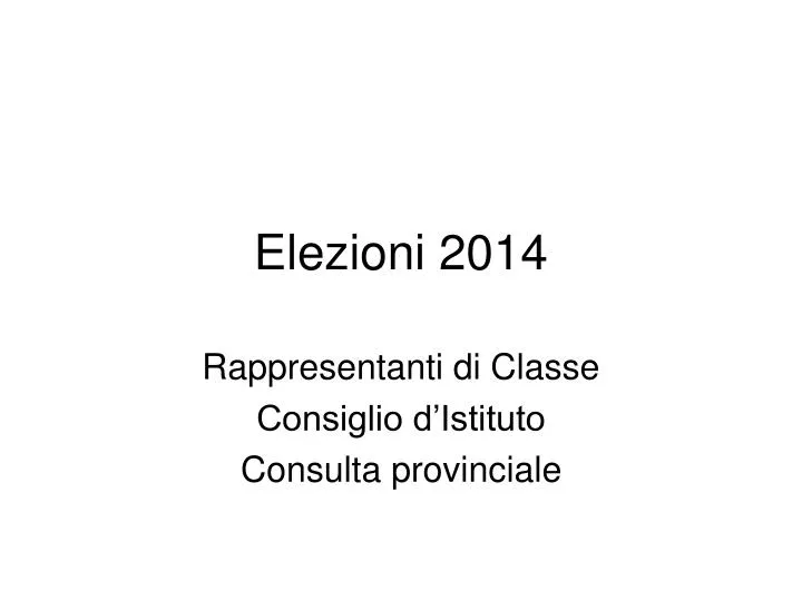 elezioni 2014