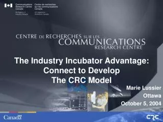The Industry Incubator Advantage: Connect to Develop The CRC Model