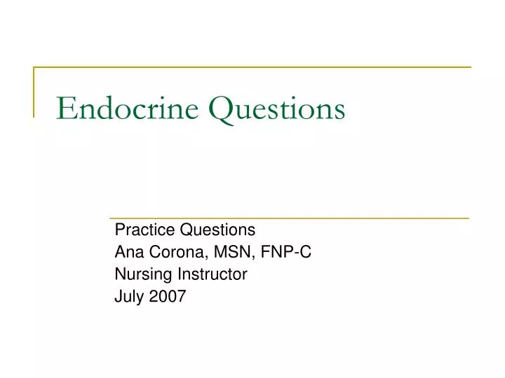 endocrine questions