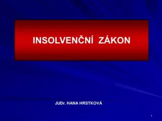 INSOLVENČNÍ ZÁKON