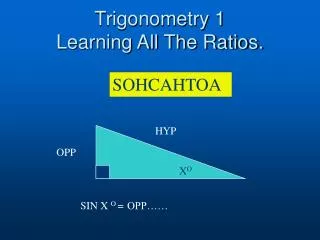 Trigonometry 1 Learning All The Ratios.