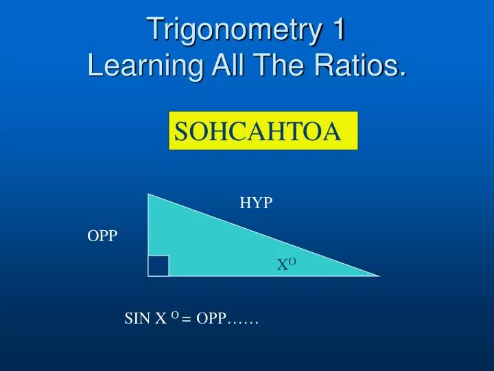 trigonometry 1 learning all the ratios