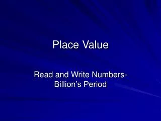 Place Value