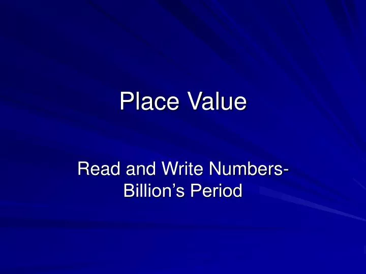 place value