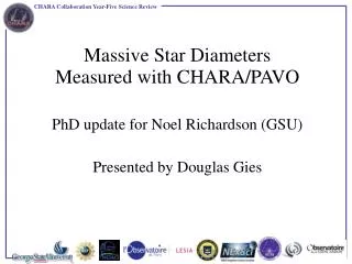 Massive Star Diameters Measured with CHARA/PAVO